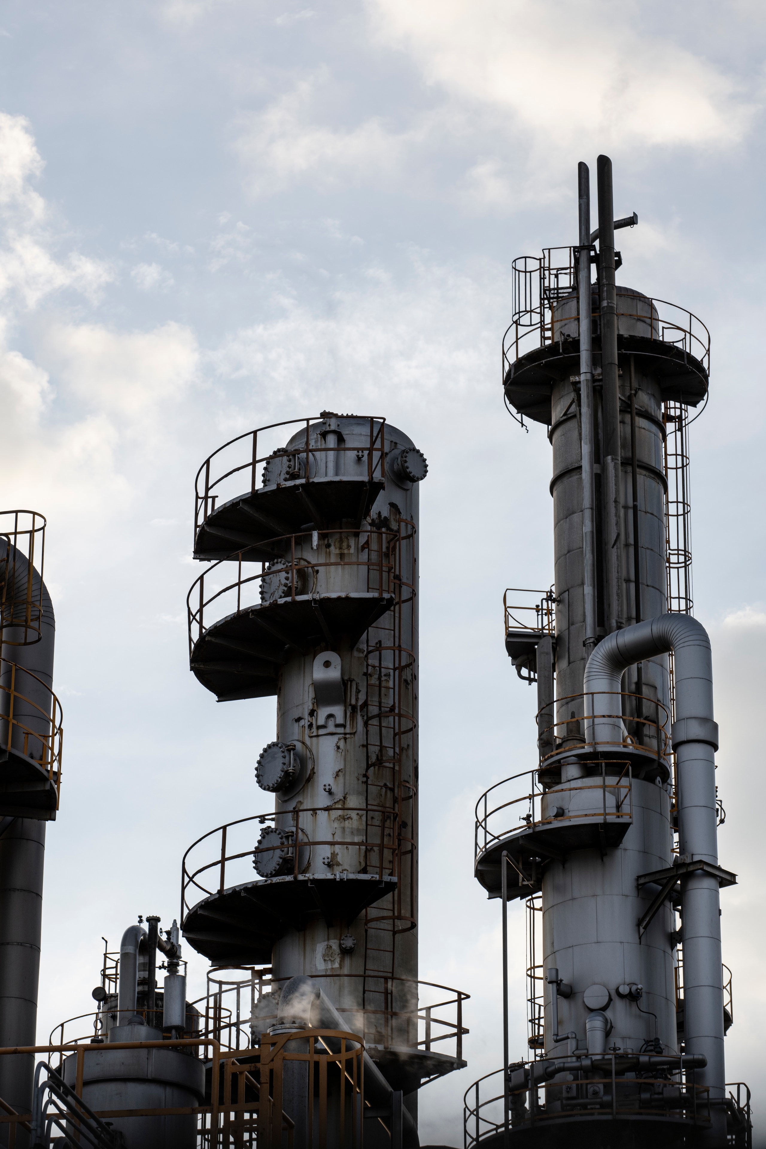 Industrial worker inspecting equipment